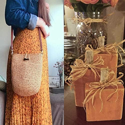 Creatrill 218 Yards Raffia Paper Craft Ribbon Packing Paper Twine, 1/4 Inch by 218 Yards (Kraft)...