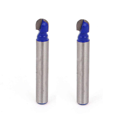 2 Pack 5/16 Inch Diameter Core Box Router Bit, 2-Flute Round Nose Router Bits with 1/4 Inch Shank, Carbide Tipped Woodworking Cutter Tool...