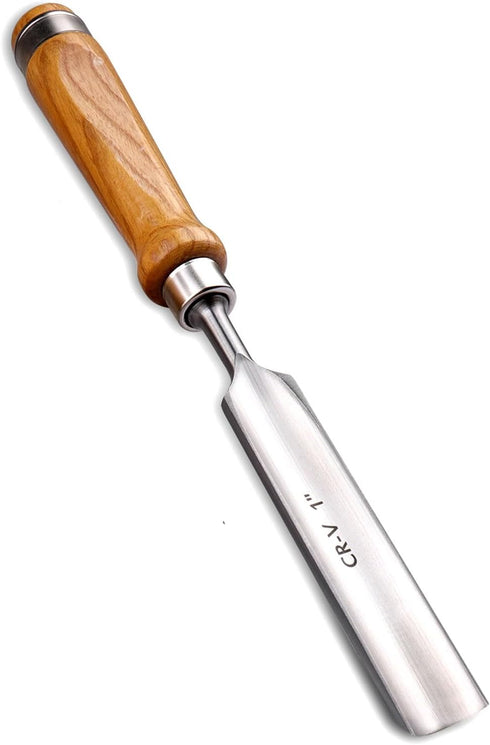 1"(25mm) Wood Chisel for Woodworking,Semicircle Edge CR-V Steel DIY Woodworking Handle Carpentry Gouge Tools...