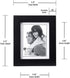 Malden 4x5 Picture Frame - Wide Real Wood Molding, Real Glass - Black...
