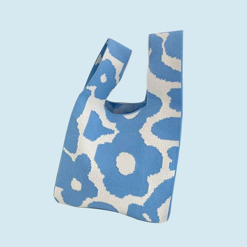 Crochet Knit Tote Bag for Women,Cute Knot Wristlet Knitted Bag Portable Purse Tote,Knitting Handbags Aesthetic Knit Purse Women Handmade Knit Hand...