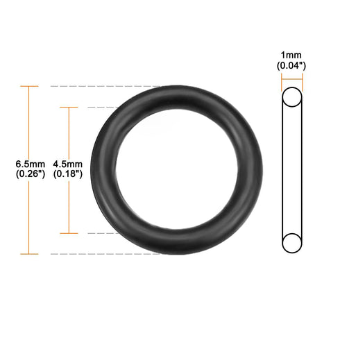 50PCS Nitrile Rubber O-Rings for Automotive Machine Plumbing,Size 4.5mm OD 6.5mm ID 1mm Width...