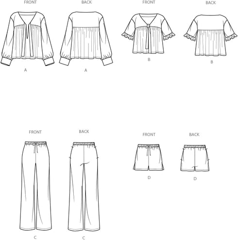 Simplicity Easy to Make Misses' Lounge Tops, Pants and Shorts Sewing Pattern Packet, Design Code S9928, Sizes XS-S-M-L-XL-XXL, Multicolor...