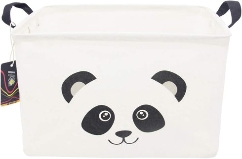 Rectangle Panda Storage Basket with Handles, Collapsible Storage Box,Cute Canvas Toy Bin for Pet/Kids,Gift Basket,Room Decor(PANDA)...