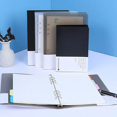 3 Pack A5 A6 B5 Round Ring Binder Cover 6-Ring 9-Ring PVC Binder Covers Refillable Notebook Loose Leaf Binder Protector (Inner Paper Not Included)...