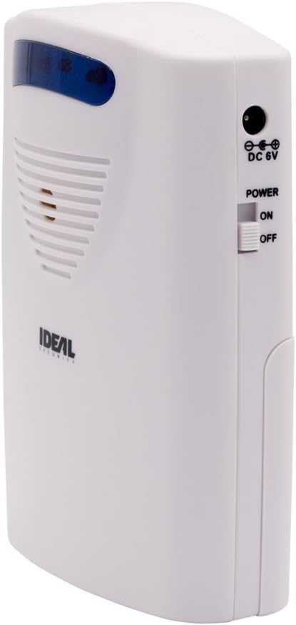 Ideal Security SK664 Wireless Chime 6 Different Sounds, LED Alert, Battery Powered, Works with All SK6 Sensors, White...
