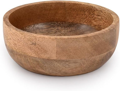 Mango Wood Round bowl Perfect for Nuts, Candy, Appetizer, Snacks, Olive and Salsa. Looks Absolutely Beautiful With Your Kitchen Setting. (5" x 5" ...