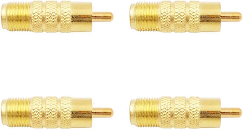 F Female to RCA Male, 4-Pack RCA Male to F Type Female Aux Audio Adapter Gold Plated Plug Jack Coax Coaxial Cable Connector Adapter for Audio Vide...