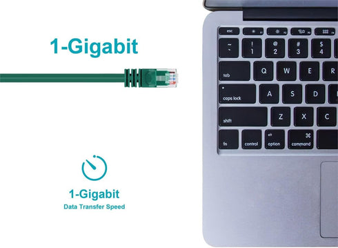 Monoprice 3FT 24AWG Cat5e 350MHz UTP Ethernet Bare Copper Network Cable - Green...