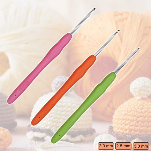 Crochet Hooks 2.0mm 2.5mm 3.0mm Crochet Needles QLRFFLJOY 3 pcs Crochet Hook Set DIY Yarn Weaving Tools for Knitting Gloves, Shoes, Bags, Hats, So...