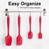 Rubber Spatula Silicone Spatulas Heat Resistant with Stainless Steel Core Spatulas for Cooking Baking Nonstick Kitchen Spatula Utensils Red Spatul...