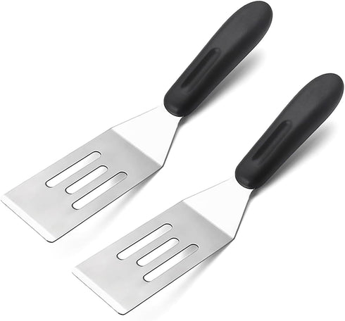 2 Pack Small Metal Spatula,Mini Spatula for Flipping, Cooking and Baking,Stainless Steel Brownie Spatula with Non-Slip Handle for kitchen Use...
