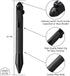 Cool Hand 4.5'' Bolt Action Pen with Stylus for Touchscreen, Rocket Style Carbon Fiber Body, Ballpoint Pen w/Pocket Clip, Classic Black...
