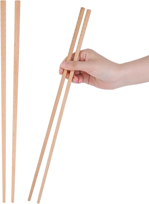 16.5 inches Cooking Chopsticks, 2 Pairs Extra Long Anti-Slip Chopstick, Reusable for Noodles Frying Hotpot Wooden Kitchen Chop Sticks...
