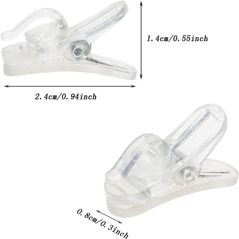 1 Inch Small Plastic Rotate Earphone Clips for Fixing Earbuds Cables Corded Headset Headphone Wires to Shirt, Pack of 8 (Clear)...