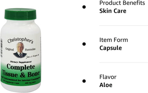 Complete Tissue and Bone Formula Dr. Christopher 100 VCaps 440 MG EACH...