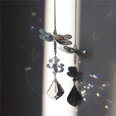 WEISIPU Crystal Suncatcher Prism - Dragonfly Suncatchers for Windows Hanging Rainbow Maker for Windows, Christmas Tree Decor, Gifts (Clear)...