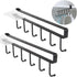 2 Pack Storage Mug Hooks Rack Under Cabinet Each with Fixed Sticker, 6 Hooks Cup Holder Hanger, Ties Belts Scarf Hanging Hook Rack, Mug Hook Hange...
