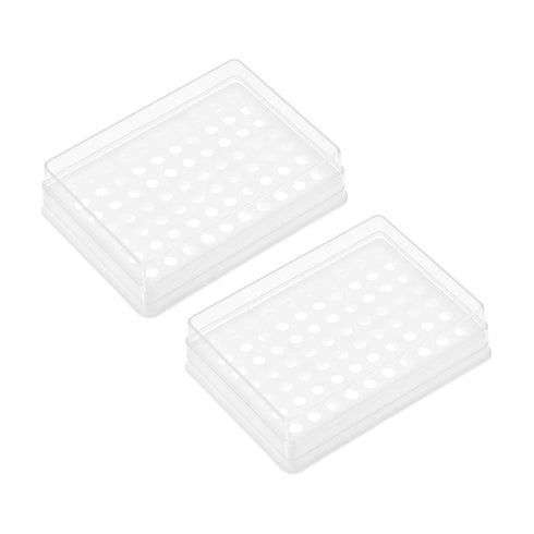 uxcell Centrifuge Tube Rack Storage Box 70-Well Polypropylene Holder for 0.2ml Micro Centrifuge Tubes, Samples 5mm Hole Dia 2Pcs...
