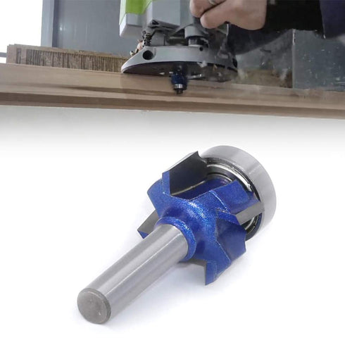 Mesee 4 Teeth R3 Industry Grade Carbide Roundover Router Bit, 1/4 Inch Shank Corner Rounding Curved Edge Forming Trimming Cutter Woodworking Milli...
