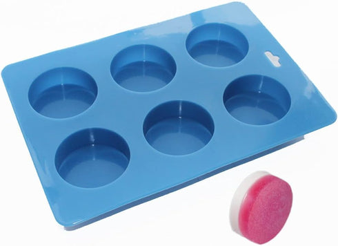 X-Haibei Round Guest Basic Soap Lotion Bar Silicone Mold Dia. 2 inch,Height 0.7 inch per Cavity 2oz per Cell...