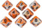 Orange and White Dice - 8 D10 Set - 'Troll Slayer'...