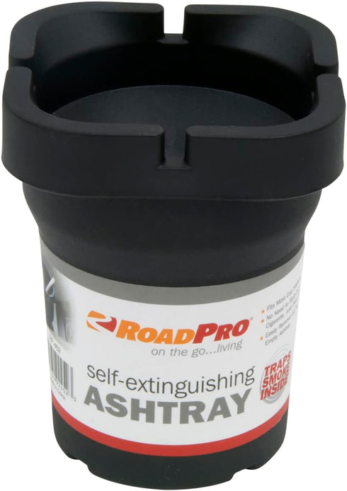 Roadpro RP-452 Small Self-Extinguishing Ashtray - Black...