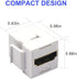 VCE 4K HDMI Keystone Jack 6-Pack, HDMI Female to Female Adapter HDMI Coupler Snap-in for Keystone Wall Plate, White...