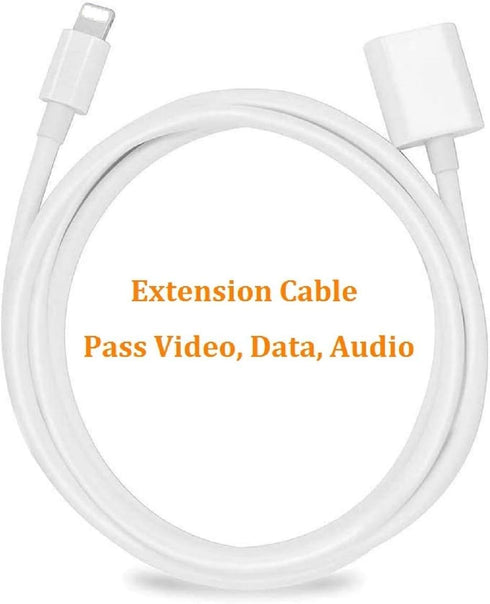 DESOFICON iPhone Charger Extension Cable Compatible for iPhone/iPad, Extender Dock Cable for Male to Female Cable Extension Adapter Pass Video, Da...