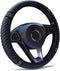 Soft Leather Car Steering Wheel Cover with Sparkly Crystal Diamond, Universal 15 Inch Colorful Rhinestones Elastic Steering Wheel Covers for Women...