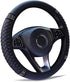 Soft Leather Car Steering Wheel Cover with Sparkly Crystal Diamond, Universal 15 Inch Colorful Rhinestones Elastic Steering Wheel Covers for Women...