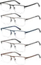 EYECEDAR Blue Light Blocking Reading Glasses for Men Computer Eyeglasses Metal Half Frame Spring Hinges 5 Pack Readers 2.50...