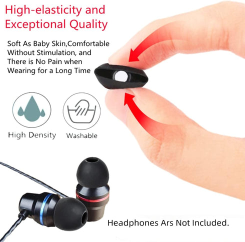 18 Pairs Earbud Tips Replacement Earbud Tips Earbud Replacement Tips Fit for in-Ear Headphones(Inner Hole from 4mm-5.5mm Earphones) Earbud Covers ...