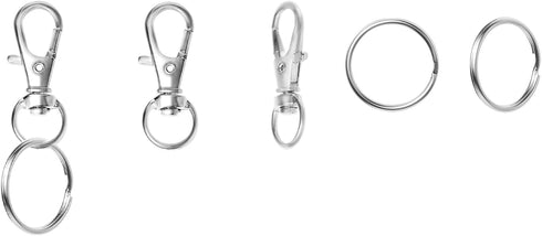 50pcs Swivel Snap Hooks Premium Metal Silver Lobster Claw Trigger Clasps for Lanyard Keychain Rings Bag Purse Tag Jewelry Making DIY Crafts Length...