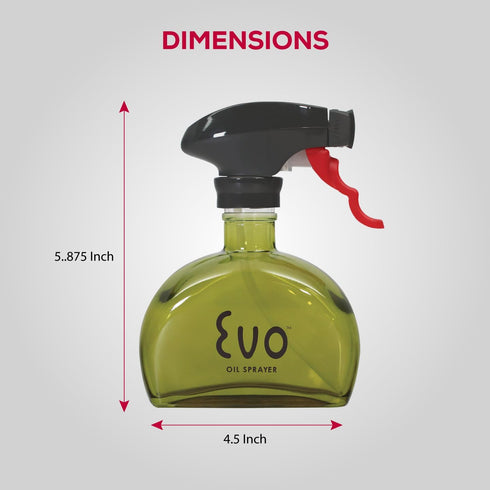 Evo Oil Sprayer Glass, Non-Aerosol for Olive, Cooking Oils, and Vinegars, Green, 6-Ounce Capacity...