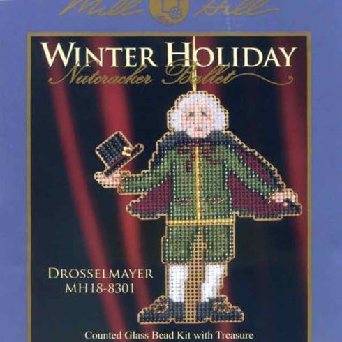 Drosselmayer Beaded Counted Cross Stitch Christmas Ornament Kit Mill Hill 2008 Winter Holiday Nutcracker MH18-8301...
