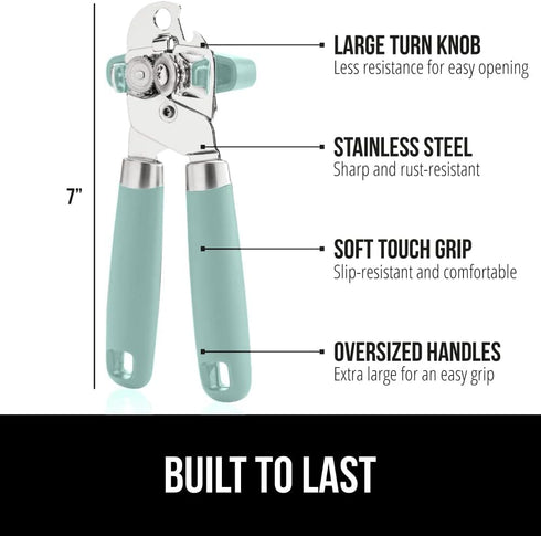 The Original Gorilla Grip Heavy Duty Stainless Steel Smooth Edge Manual Hand Held Can Opener With Soft Touch Handle, Rust Proof Oversized Handheld...
