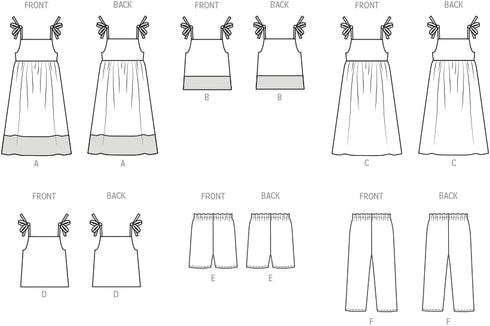 Butterick Children's Dresses, Tops, Shorts and Pants Sewing Pattern Kit, Design Code B6952, Sizes 3-4-5-6-7-8, Multicolor...