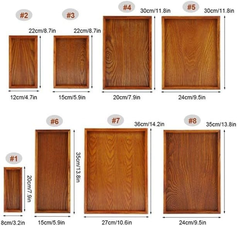 Wooden Serving Tray,Rectangle Wooden Tea Tray Fruit Snack Candy Dish Coffee Table Tray Countertop Organizer for Kitchen Countertop Home Decor (20 ...