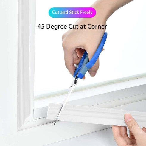 118 Inch Window Draft Stopper Foam Seal Strip Self Adhesive, Window Insulation Tape and Door Side Weather Stripping Soundproof, Door Bottom Sweep ...