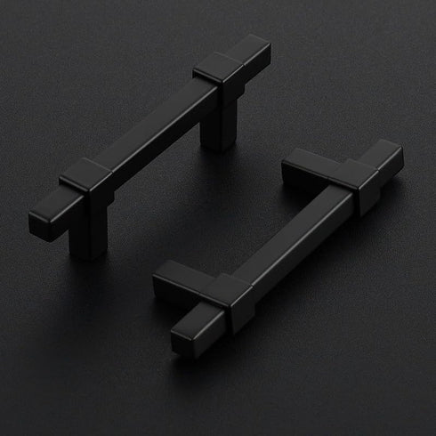 1 Pack Black Cabinet Handles - 3" Hole Center Cabinet Pulls Matte Black Drawer Pulls Cabinet Hardware Kitchen Handles for Cabinets...