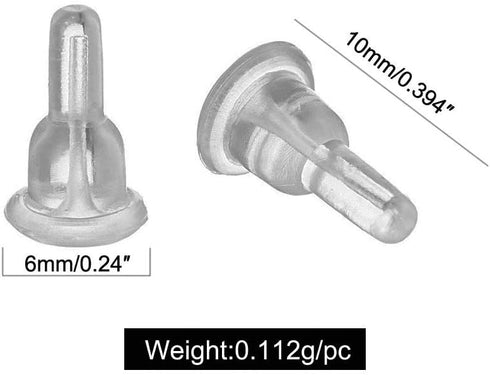 Clear Silicone Earring Backs - 150 Pcs / 75 Pairs Hypoallergenic Secure Push-Back Earring Stoppers for Stud Earrings, 10x6mm Full-Cover Studs Dust...