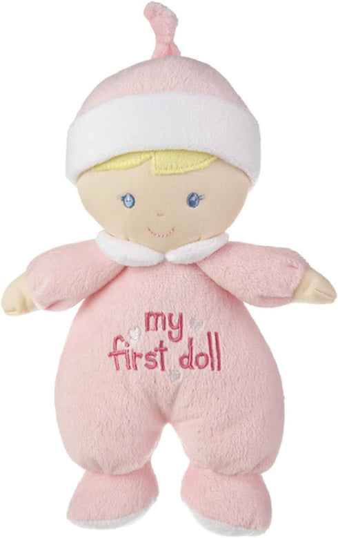 Ganz My First Doll Soft Plush Doll with Blonde Hair and Pink Outfit - I rattle!...