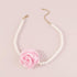 Baroque Pearl Choker Necklace with Handmade Flower Vintage Floral Rose Collar Bridal Pearl Neck Chain Party Neck Jewelry for Women and Girls...