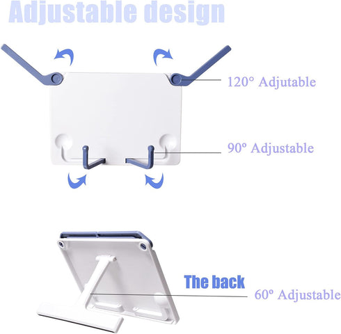 Lemical Desktop Sturdy Bookstand for Cookbook Adjustable Book Holder Reading Portable Folding Multipurpose Book Music Sheet Stand Holder with Deta...