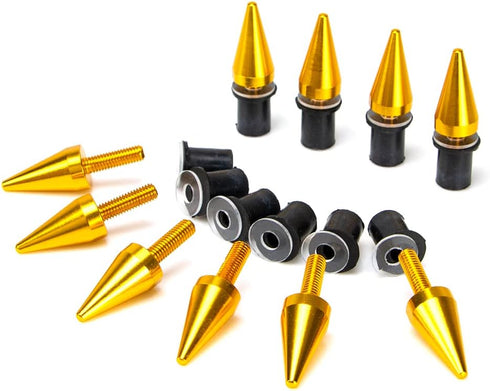 AeroBon 10 Sets M5 x 15 mm Universal Fit Windshield Bolt Kit for Motorcycle Windscreen (Gold)...