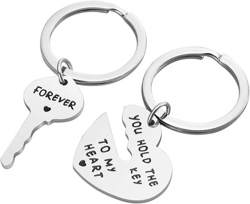 Couple Gifts for Boyfriend and Girlfriend - You Hold The Key To My Heart Couple Keychain for Him and Her, Valentine's Day Birthday Gifts for Boyfr...