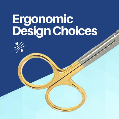Scissors Curved 5 inches with tungsten carbide inserts Gold Plated handle extra sharp ARTMAN BRAND...