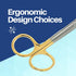 Scissors Curved 5 inches with tungsten carbide inserts Gold Plated handle extra sharp ARTMAN BRAND...