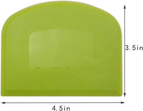Dough Scraper Bench Scraper for Baking - 3 PCs PE Plastic Flexible Bowl Scraper, Sharp Edge & Angles Dough Cutter. Anti-Slip Kitchen Baking Spatul...